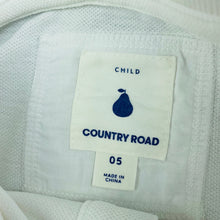 Load image into Gallery viewer, Boys Country Road, white cotton polo shirt top, marks on back, FUC, size 5,  