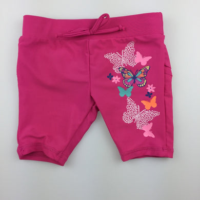 Girls Cancer Council, pink swim bottoms, elasticated, EUC, size 00