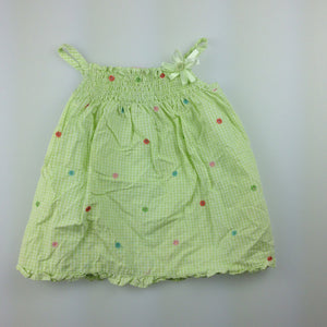 Girls Sketch, green gingham summer / party dress, GUC, size 0