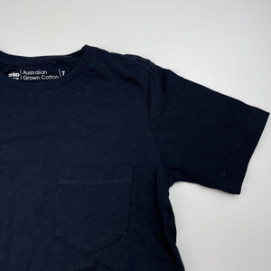 Boys Anko, navy cotton t-shirt / top, EUC, size 7,  