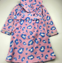 Load image into Gallery viewer, Girls Milkshake, animal print fleece dressing gown/ bath robe, L: 68cm, FUC, size 5,  