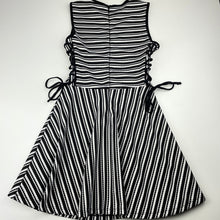 Load image into Gallery viewer, Girls Tilii, black &amp; white stripe party dress, GUC, size 10, L: 67cm