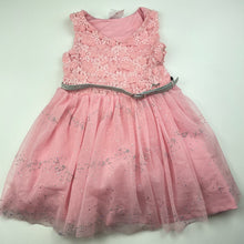 Load image into Gallery viewer, Girls Beautees, lined tulle &amp; lace party dress, FUC, size 2, L: 47cm