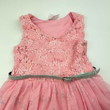 Load image into Gallery viewer, Girls Beautees, lined tulle &amp; lace party dress, FUC, size 2, L: 47cm