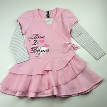 Load image into Gallery viewer, Girls Love2Dance, fleece lined casual dress, EUC, size 3, L: 50cm