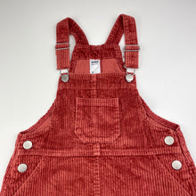 Load image into Gallery viewer, Girls Anko, chunky corduroy cotton overalls dress / pinafore, GUC, size 9, L: 67cm