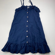 Load image into Gallery viewer, Girls Cotton On, navy viscose / linen summer dress, EUC, size 8, L: 68cm