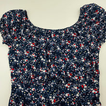 Load image into Gallery viewer, Girls KID, navy floral viscose / linen playsuit, EUC, size 16,  