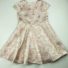 Load image into Gallery viewer, Girls KID, lined metallic floral party dress, EUC, size 4, L: 59cm