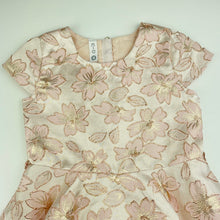 Load image into Gallery viewer, Girls KID, lined metallic floral party dress, EUC, size 4, L: 59cm