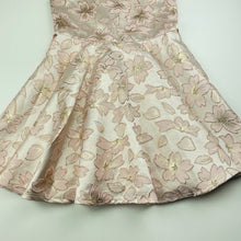 Load image into Gallery viewer, Girls KID, lined metallic floral party dress, EUC, size 4, L: 59cm