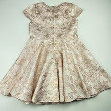Load image into Gallery viewer, Girls KID, lined metallic floral party dress, EUC, size 4, L: 59cm