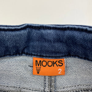 Boys Mooks, knit stretch denim jeans, adjustable, Inside leg: 29cm, FUC, size 2,  