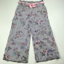 Load image into Gallery viewer, Girls Tutus &amp; Tambourines, lightweight floral cotton pants, elasticated, Inside leg: 36cm, FUC, size 4,  