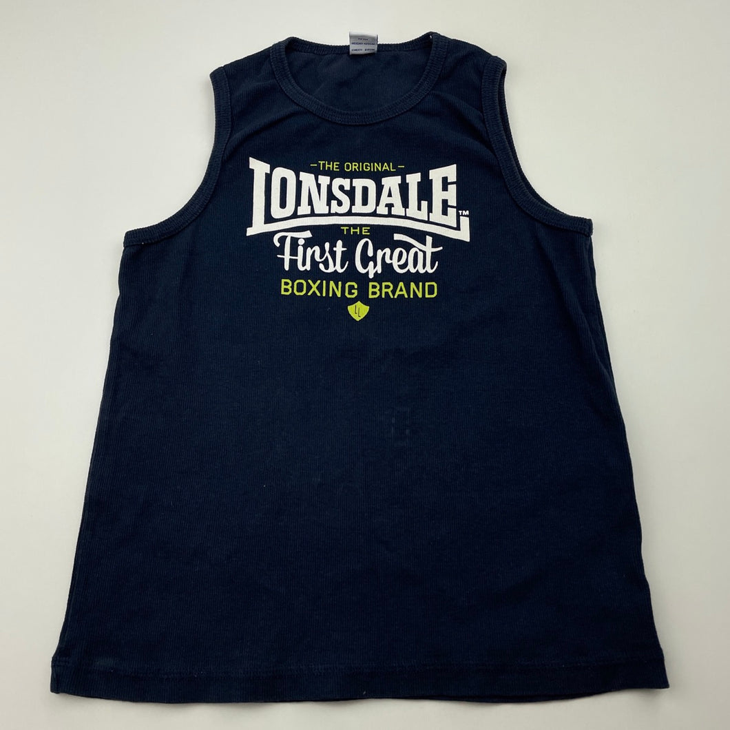 Girls Londale, navy stretchy singlet / tank top, GUC, size 7,  