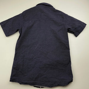 Boys KID, navy lightweight cotton short sleeve shirt, EUC, size 7,  