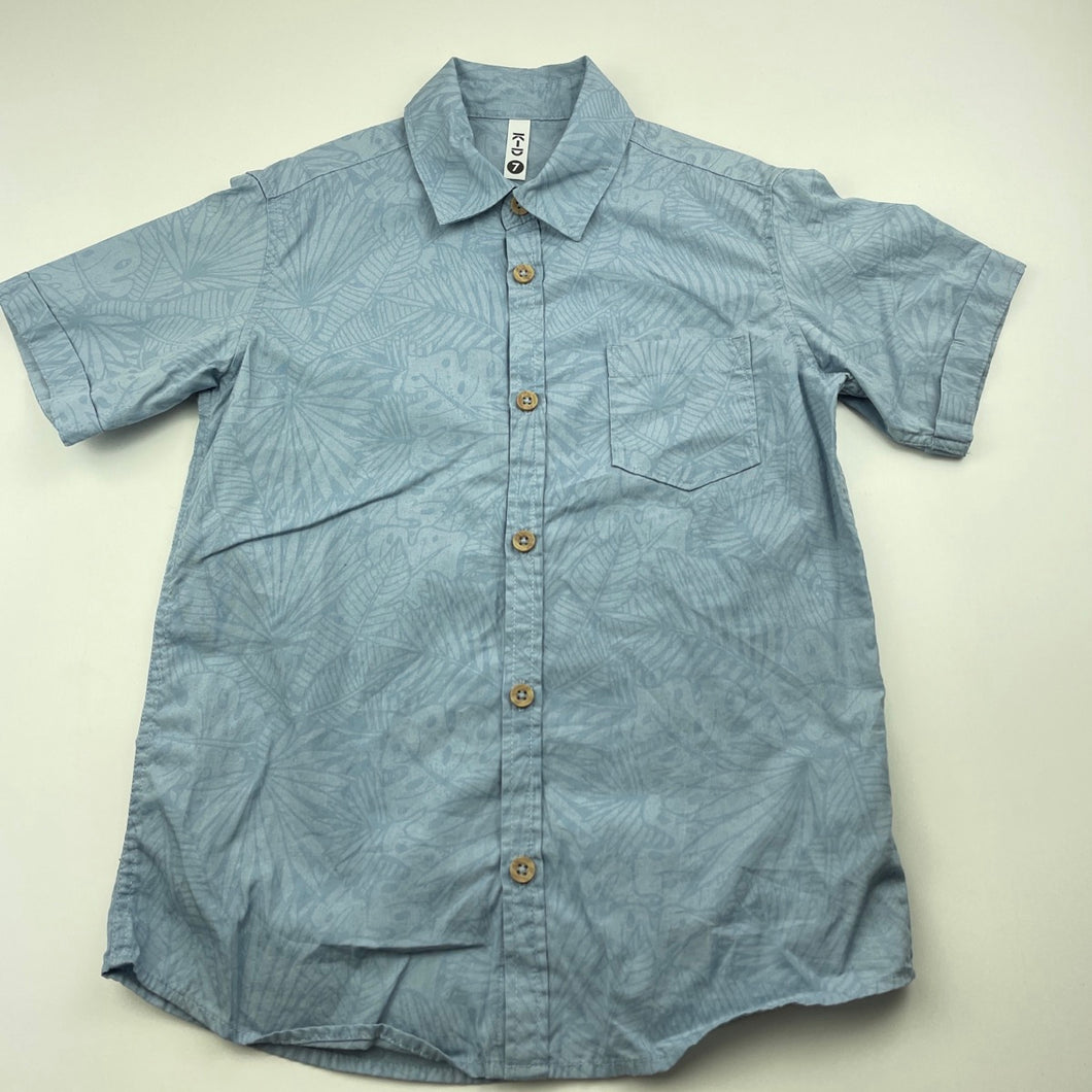 Boys KID, oraganic cotton lightweight short sleeve shirt, EUC, size 7,  