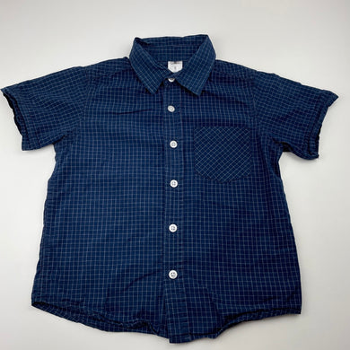 Boys H&T, navy cotton short sleeve shirt, FUC, size 5,  