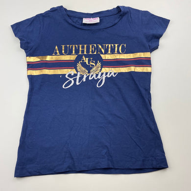 Girls Mango, blue cotton t-shirt / top, Australia, GUC, size 7,  