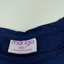 Load image into Gallery viewer, Girls Mango, blue cotton t-shirt / top, Australia, GUC, size 7,  