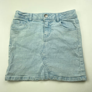 Girls CLothing & Co, blue stretch denim skirt, adjustable, L: 30cm, FUC, size 9,  