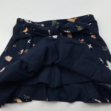 Load image into Gallery viewer, Girls Target, navy Christmas skirt, built-in shorts, elasticated, EUC, size 4,  