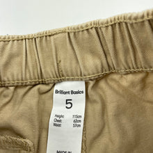 Load image into Gallery viewer, Boys Brilliant Basics, cotton chino shorts, elasticated, GUC, size 5,  