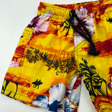 Load image into Gallery viewer, Boys Hand Made, colourful lightweight board shorts, elasticated, GUC, size 1,  