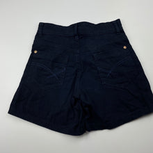 Load image into Gallery viewer, Girls Woolworths, navy stretch cotton shorts, W: 29cm across, EUC, size 8-9,  