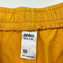 Load image into Gallery viewer, Girls Anko, mustard cotton shorts, elasticated, EUC, size 10,  