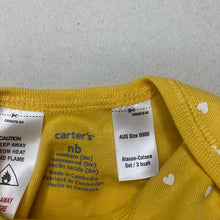 Load image into Gallery viewer, Girls Carters, yellow cotton romper, NEW, size 0000,  