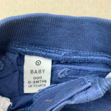 Load image into Gallery viewer, Boys Target, blue stretch cotton shorts, elasticated, GUC, size 000,  