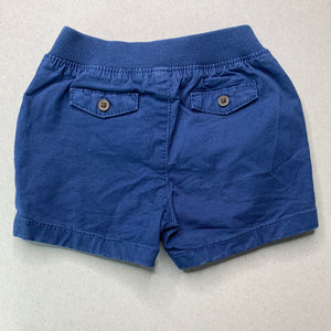 Boys Target, blue stretch cotton shorts, elasticated, GUC, size 000,  
