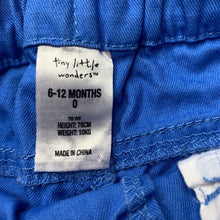Load image into Gallery viewer, Boys Tiny Little Wonders, lightweight cotton pants, elasticated, EUC, size 0,  