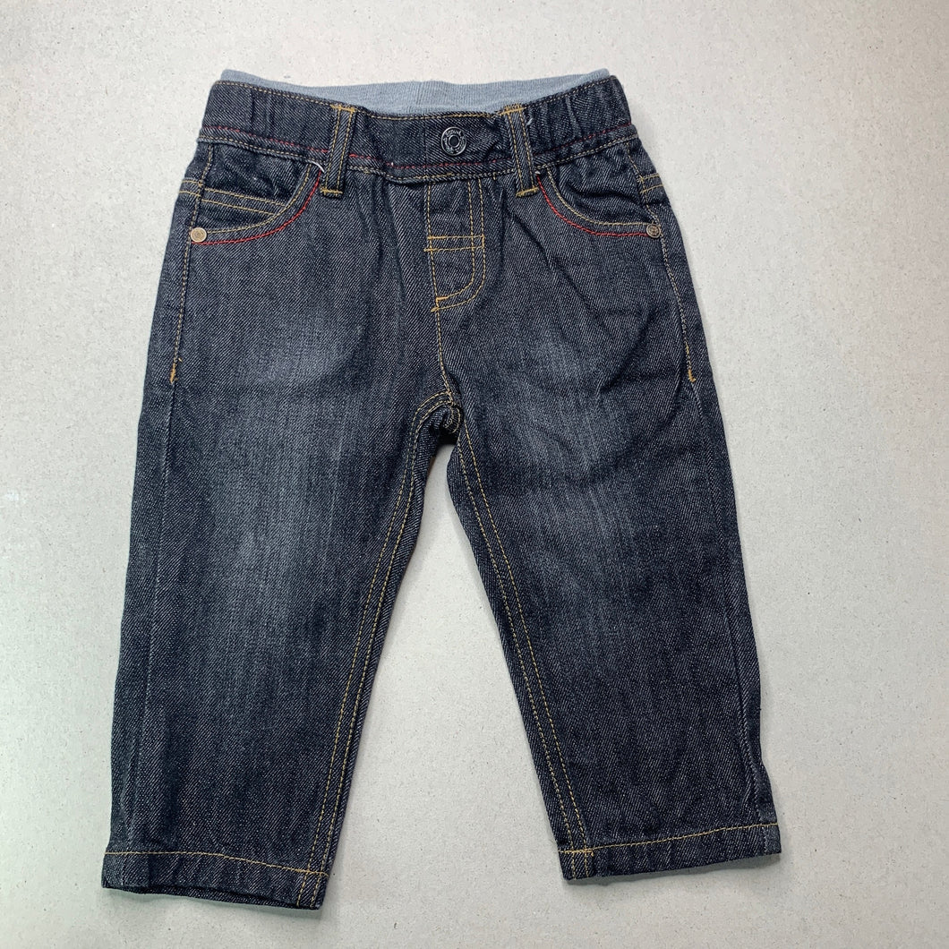 Boys Sprout, dark denim pants, elasticated, GUC, size 0,  