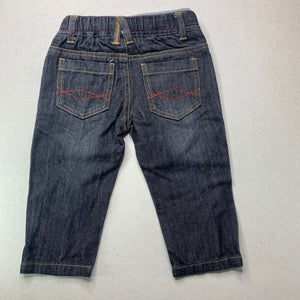 Boys Sprout, dark denim pants, elasticated, GUC, size 0,  