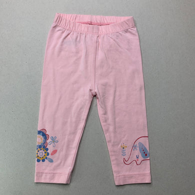 Girls Nutmeg, pink stretchy leggings, elasticated, EUC, size 00,  