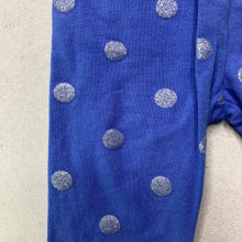 Load image into Gallery viewer, Girls GAP, blue &amp; silver spot leggings, elasticated, GUC, size 00,  