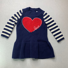 Load image into Gallery viewer, Girls GAP, knitted cotton long sleeve dress, EUC, size 0, L: 37cm