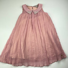 Load image into Gallery viewer, Girls Paul Costelloe Living, lined pleated metallic pink party dress, GUC, size 4, L: 57cm