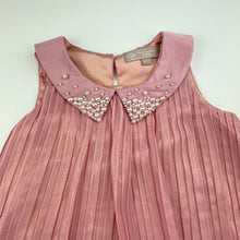 Load image into Gallery viewer, Girls Paul Costelloe Living, lined pleated metallic pink party dress, GUC, size 4, L: 57cm