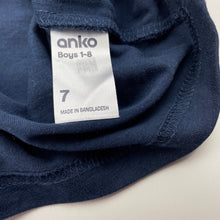 Load image into Gallery viewer, Boys Anko, navy cotton t-shirt / top, GUC, size 7,  