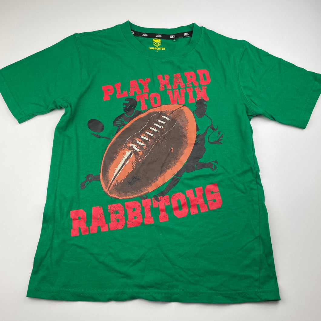 Boys NRL Supporter, Souths Rabbitohs cotton t-shirt / top, EUC, size 10,  