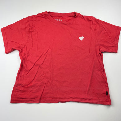 Girls Cotton On, cropped cotton t-shirt / top, L: 44cm, discolouration on front, FUC, size 12,  