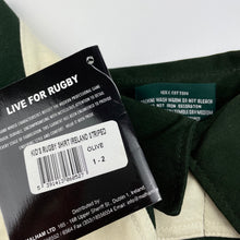 Load image into Gallery viewer, Boys LIVE FOR RUGBY, Ireland cotton long sleeve polo top, L: 42cm, armpit to armpit: 33cm, armpit to cuff: 39cm, NEW, size 3-5,  