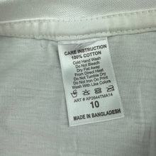 Load image into Gallery viewer, unisex white, cotton t-shirt / top, EUC, size 10,  