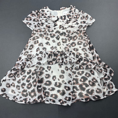 Girls Origami, lined lightweight animal print party dress, EUC, size 0, L: 42cm