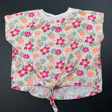 Load image into Gallery viewer, Girls Mango, floral cotton tie front t-shirt / top, GUC, size 8,  