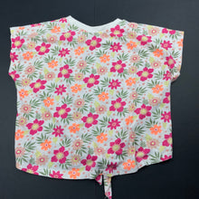 Load image into Gallery viewer, Girls Mango, floral cotton tie front t-shirt / top, GUC, size 8,  