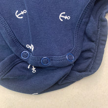 Load image into Gallery viewer, Boys H&amp;M, navy organic cotton bodysuit / romper, GUC, size 0,  
